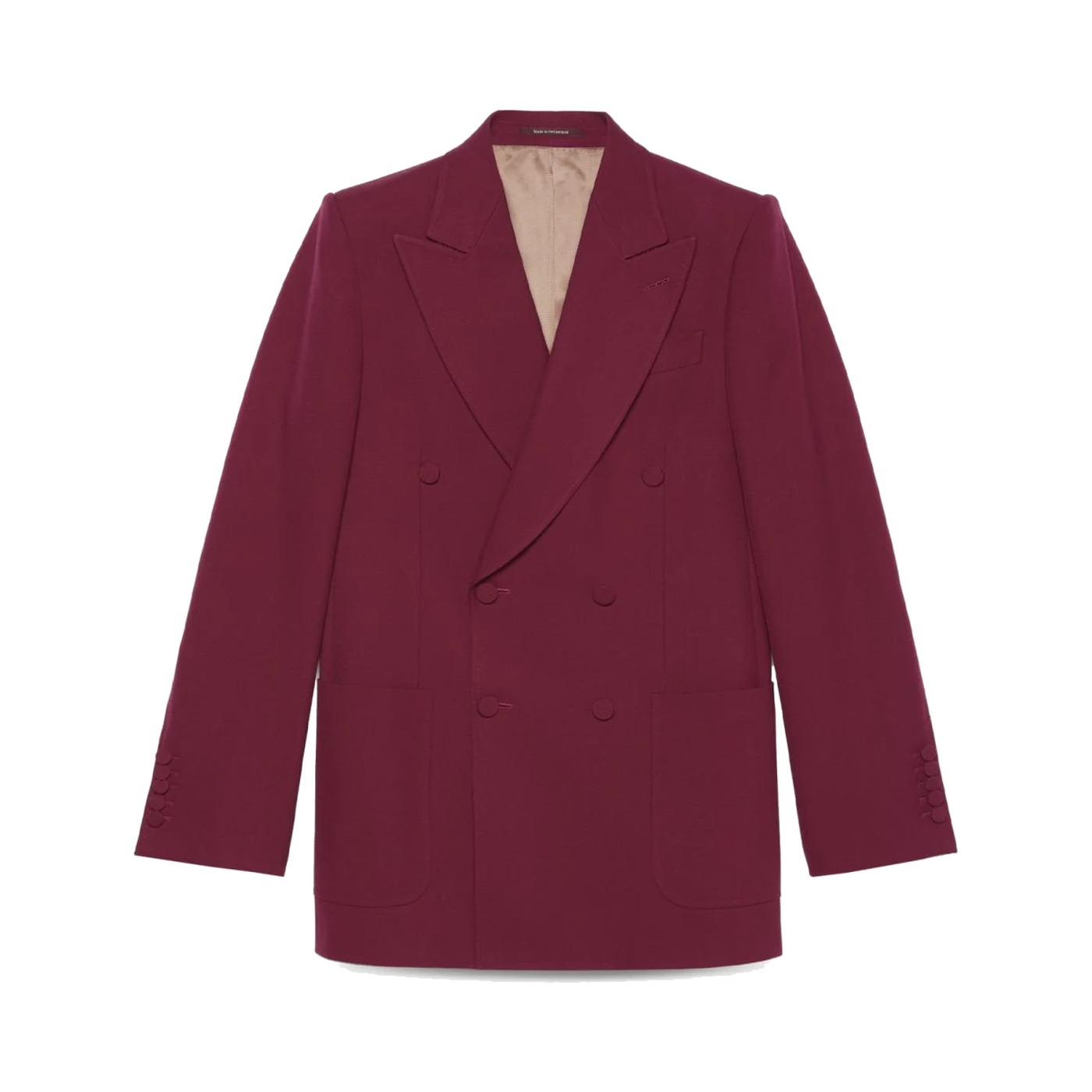 Double-Breasted Burgundy Wool Blazer, Harry Styles × Gucci